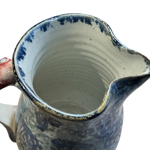 Scott Barnim Pottery Studio Pottery Fish Pitcher Handle Made in Ontario Canada - Picture 5 of 6